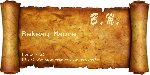 Baksay Maura névjegykártya